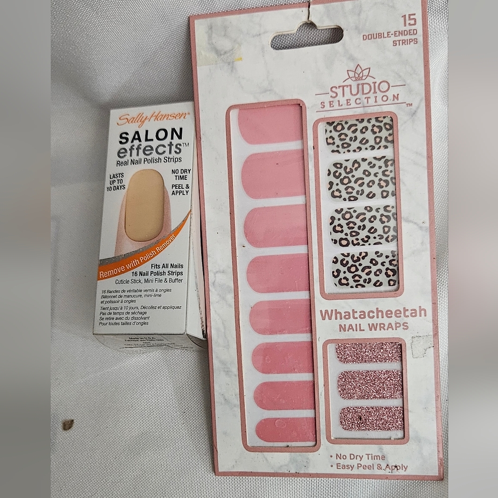 2 Nail Products -Studio Whatacheetah Nail Wraps & Hansen Real Nail Polish Strips